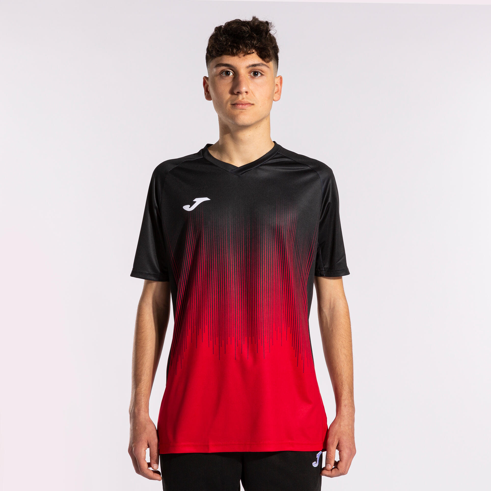 T-Shirt Manga Curta Futebol Homem Joma Tiger IV Vermelho 2/5