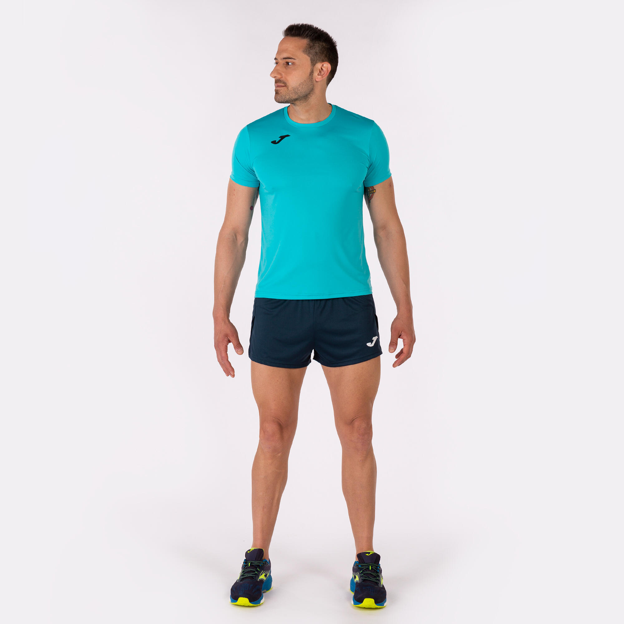T-Shirt Manga Curta Running Criança Joma Record II Azul-Turquesa Fluor 4/5