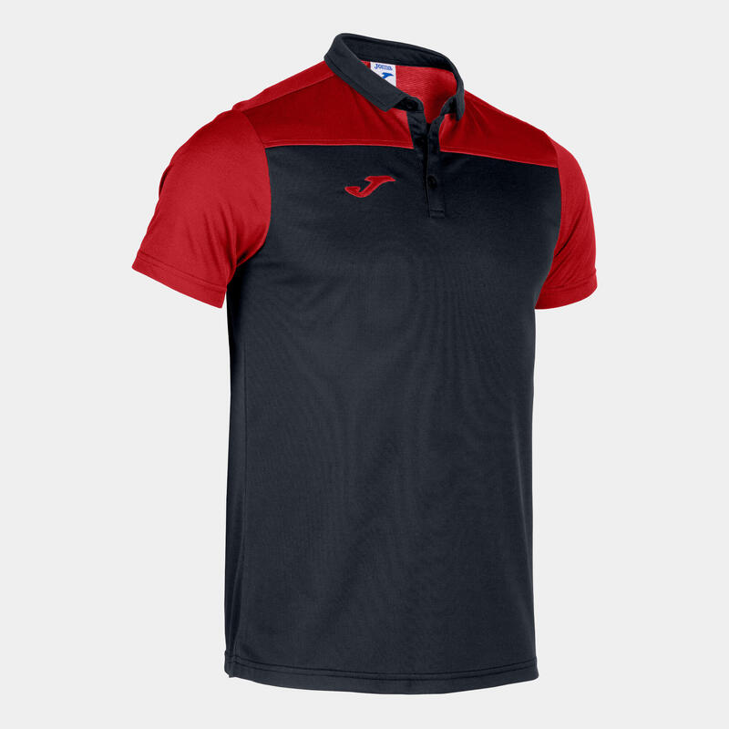 Polo Manga Corta Fútbol Hombre Joma Hobby II Negro