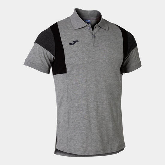 Polo Manches Courtes Football Homme Joma Confort III Gris Melange