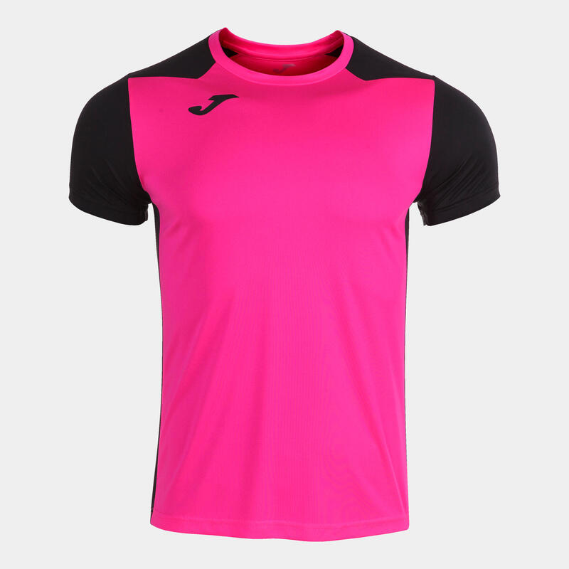 Camiseta Manga Corta Running Hombre Joma Record II Rosa Flúor