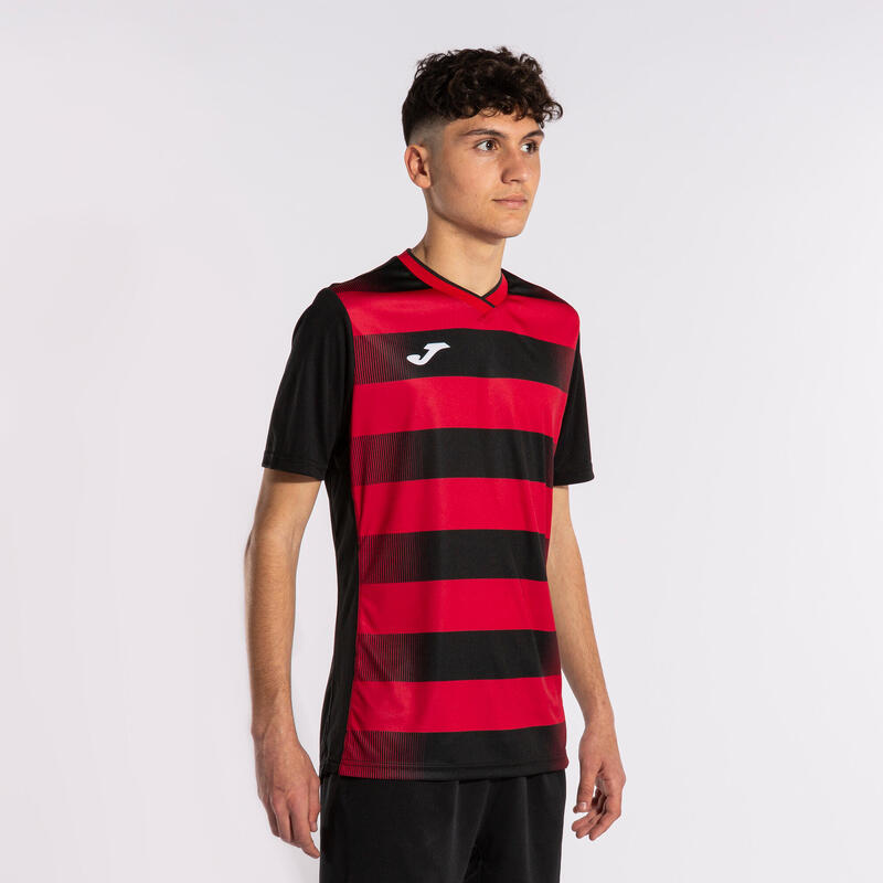 Camiseta Manga Corta Fútbol Niños Joma Europa V Negro