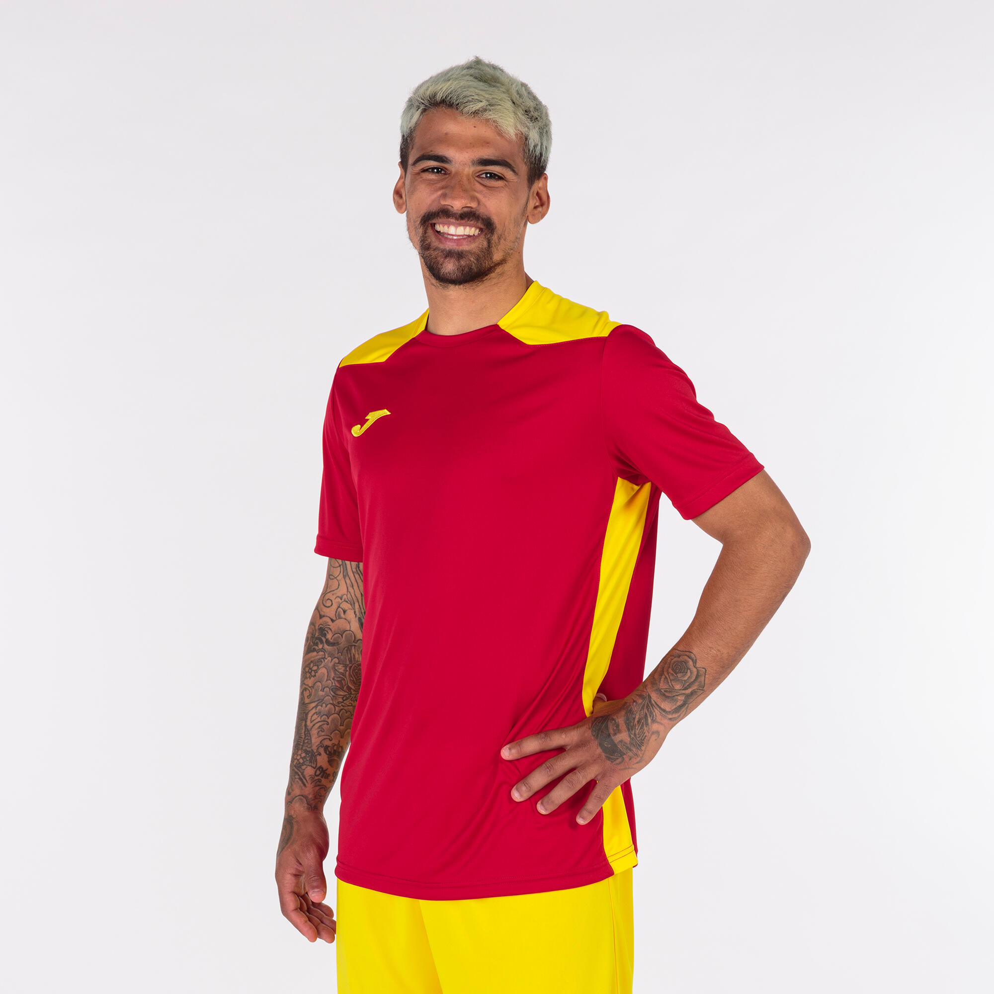 T-Shirt Manga Curta Futebol Homem Joma Championship VI Vermelho 2/5