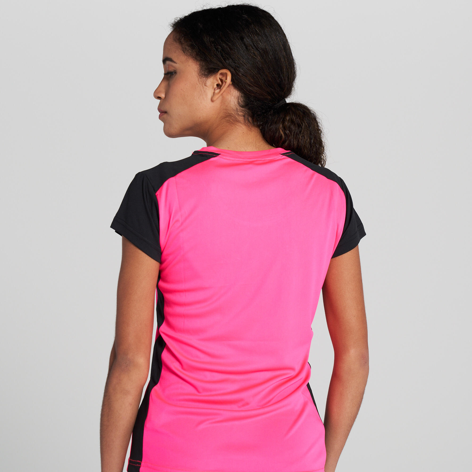 T-Shirt Manga Curta Running Mulher Joma Record II Rosa Fluor 5/5
