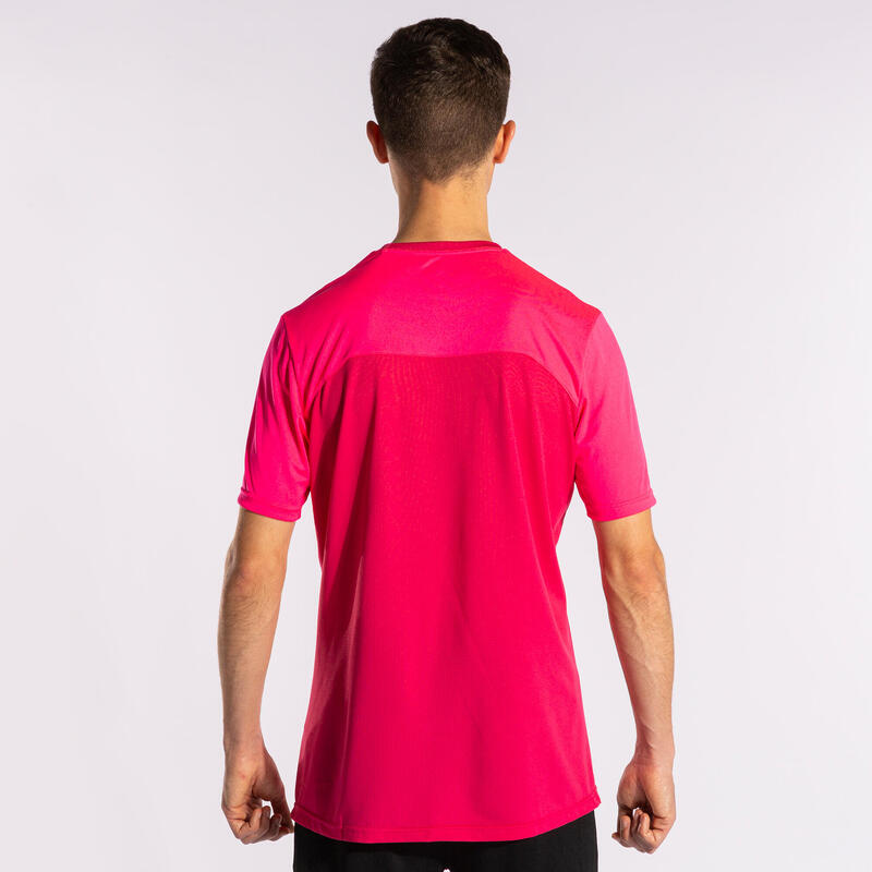 Camiseta Manga Corta Fútbol Hombre Joma Winner II Rosa Flúor