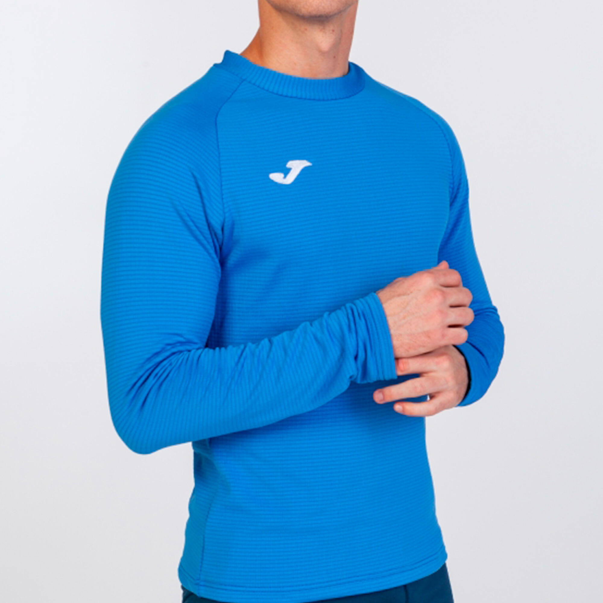 Maillot Manches Longues Fitness Homme Joma Brama Fleece Bleu Roi 4/4