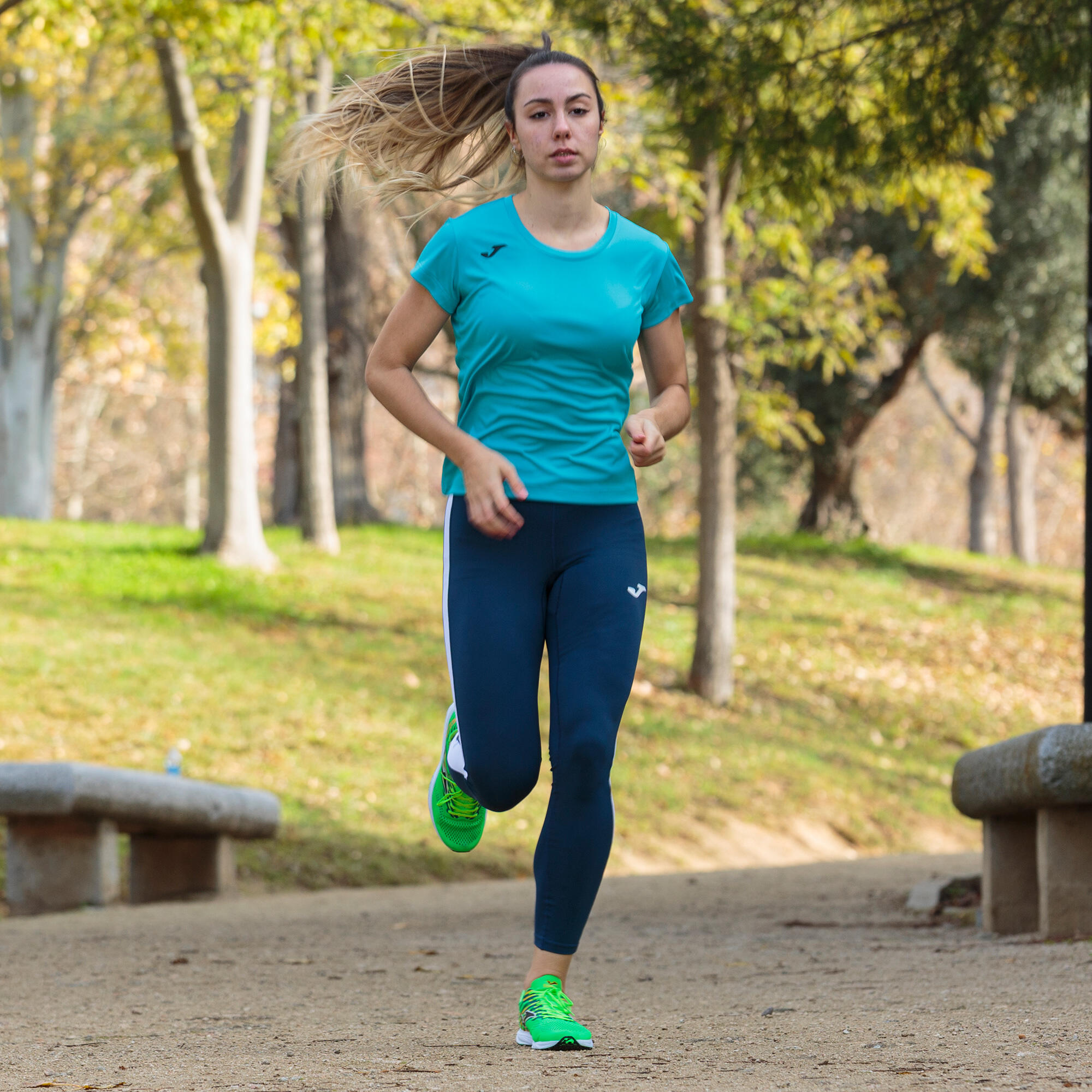 Camiseta Manga Corta Running Mujer Joma Record II Turquesa 5/5