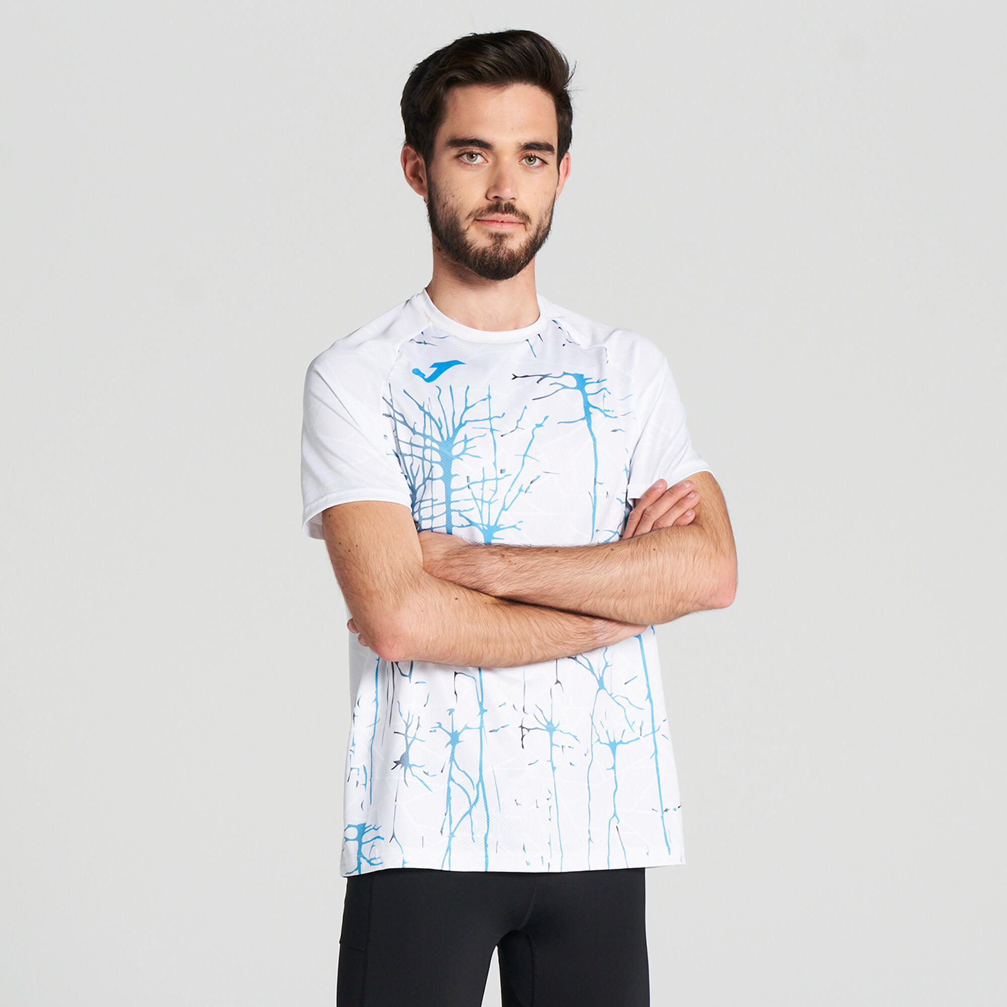 T-Shirt Manga Curta Running Homem Joma Elite IX Branco 3/5