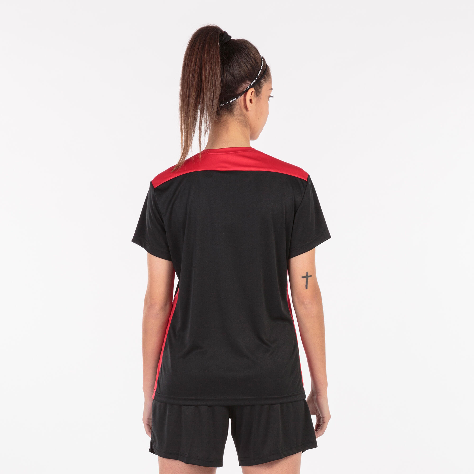 T-Shirt Manga Curta Futebol Mulher Joma Championship VI Preto 3/5
