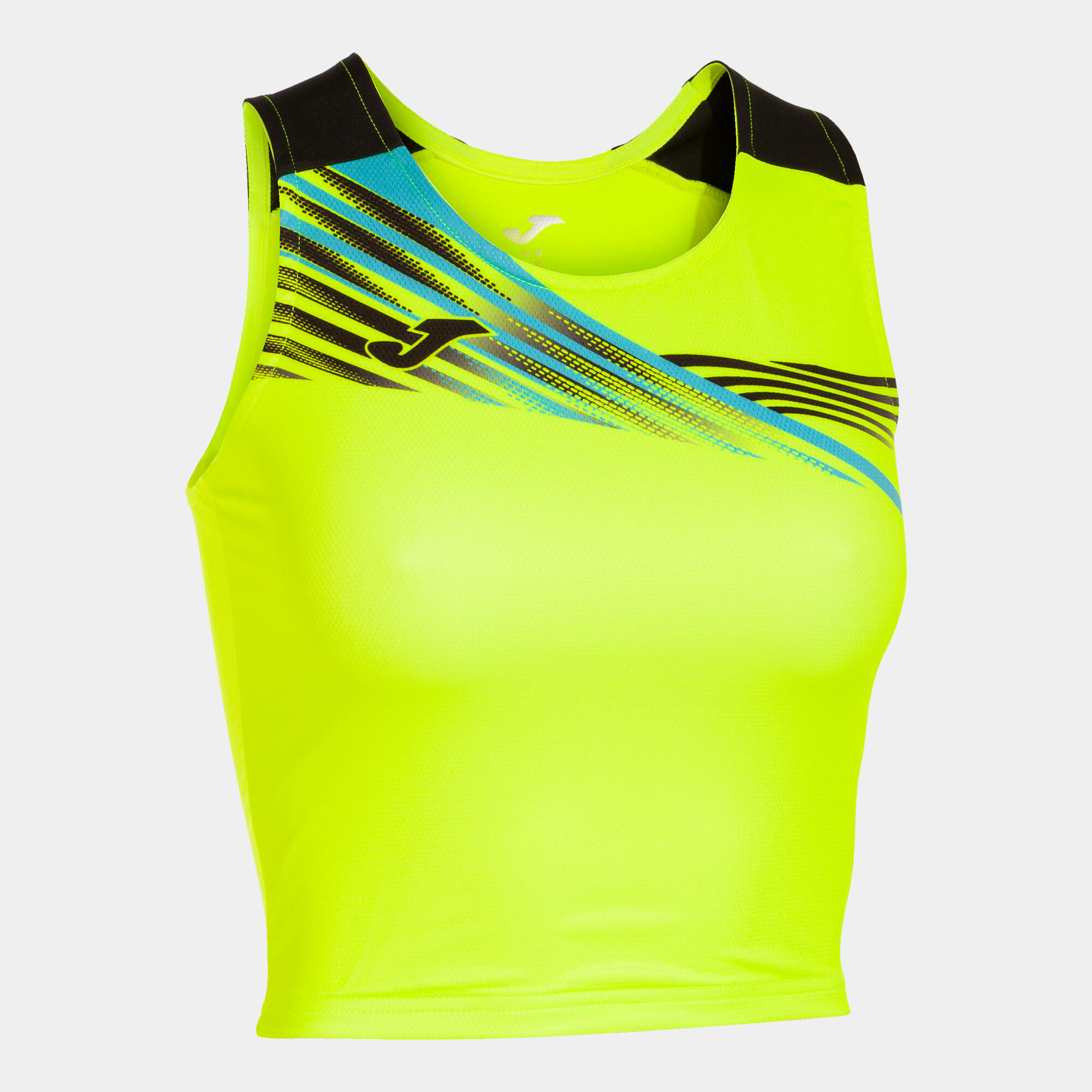 Top running mulher joma elite x amarelo fluor