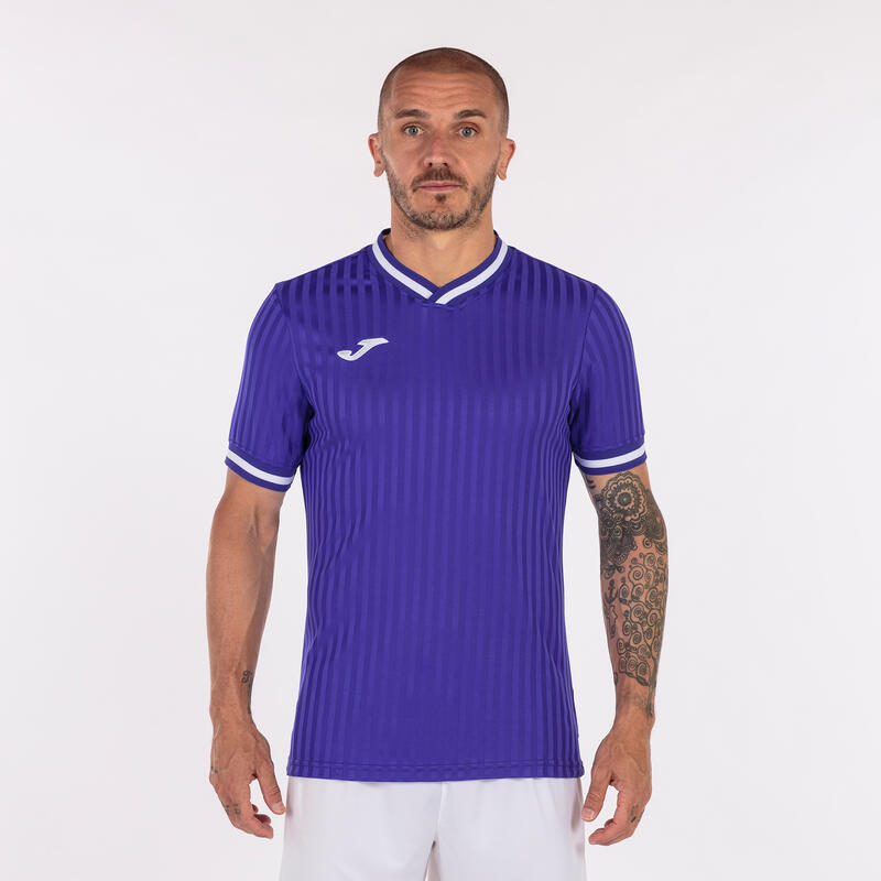 Camiseta Manga Corta Fútbol Hombre Joma Toletum III Morado