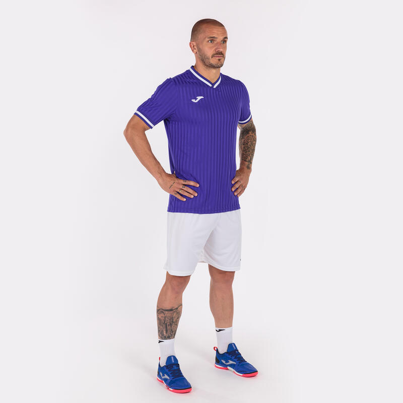 Camiseta Manga Corta Fútbol Hombre Joma Toletum III Morado