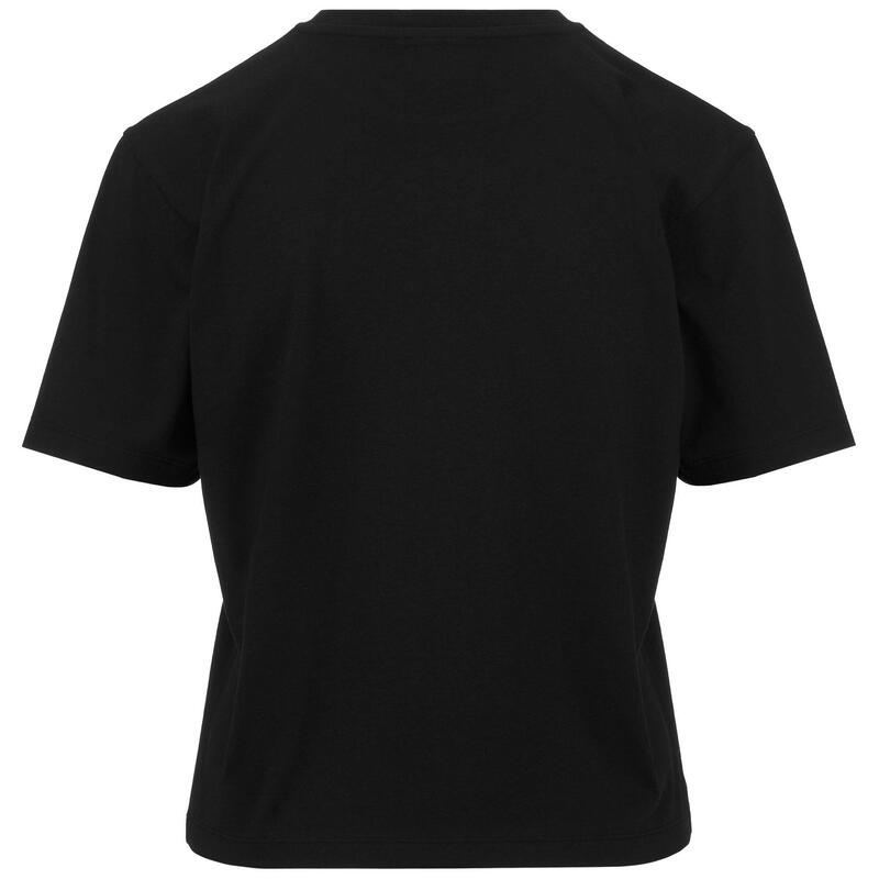 kappa t-shirt da donna in cotone nero da fitness .