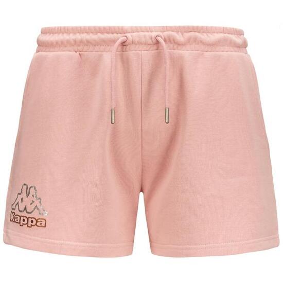 Pantaloncini sportivi da donna in cotone rosa da palestra