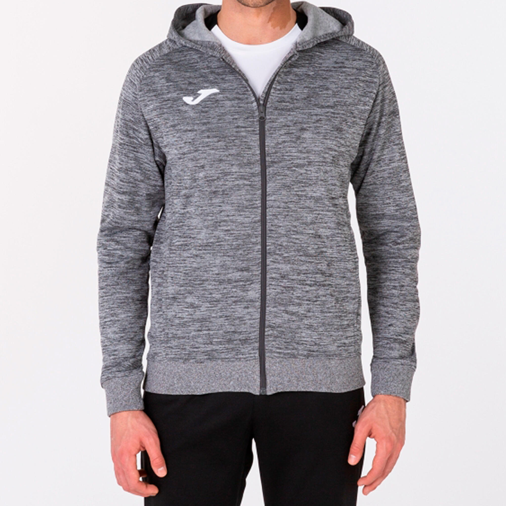 Chaqueta Con Capucha Fútbol Niños Joma Menfis Gris Melange 2/7