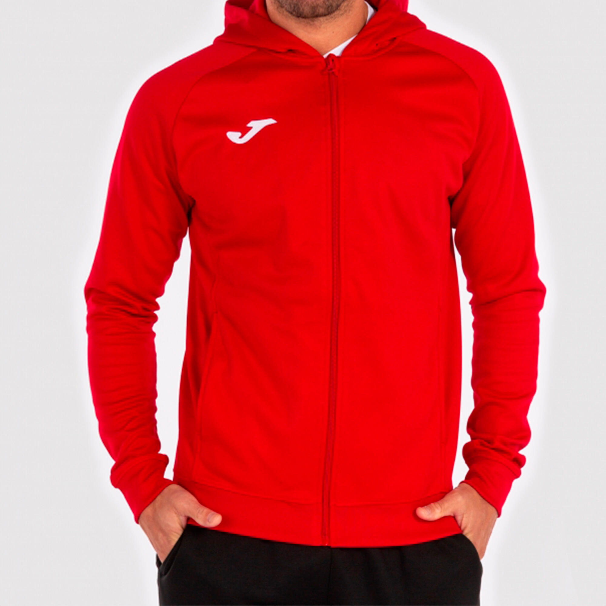 Chaqueta Con Capucha Fútbol Niños Joma Menfis Rojo 2/7