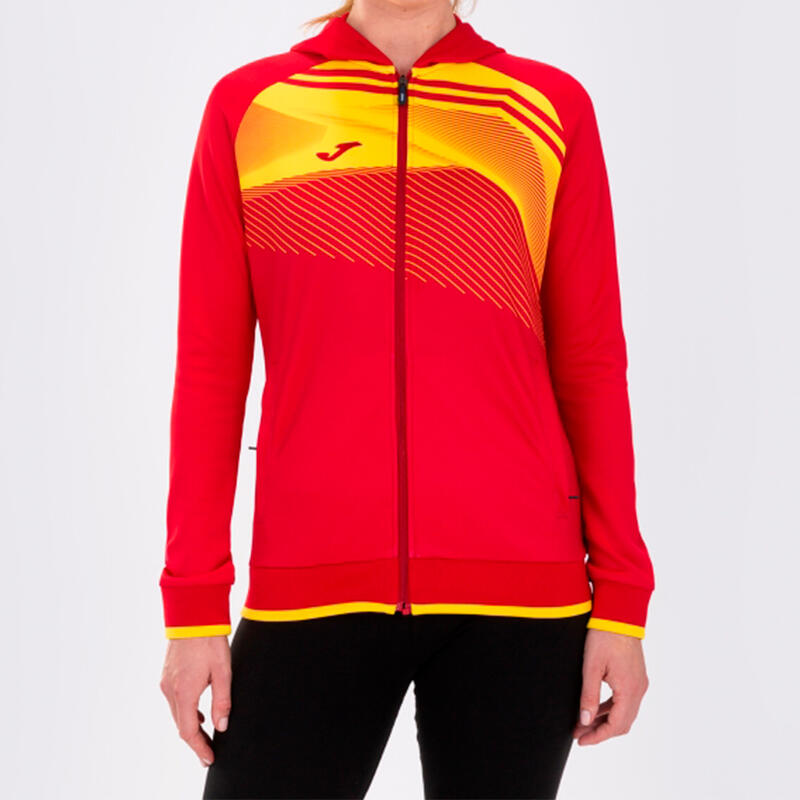 Chaqueta Con Capucha Fútbol Mujer Joma Supernova II Rojo