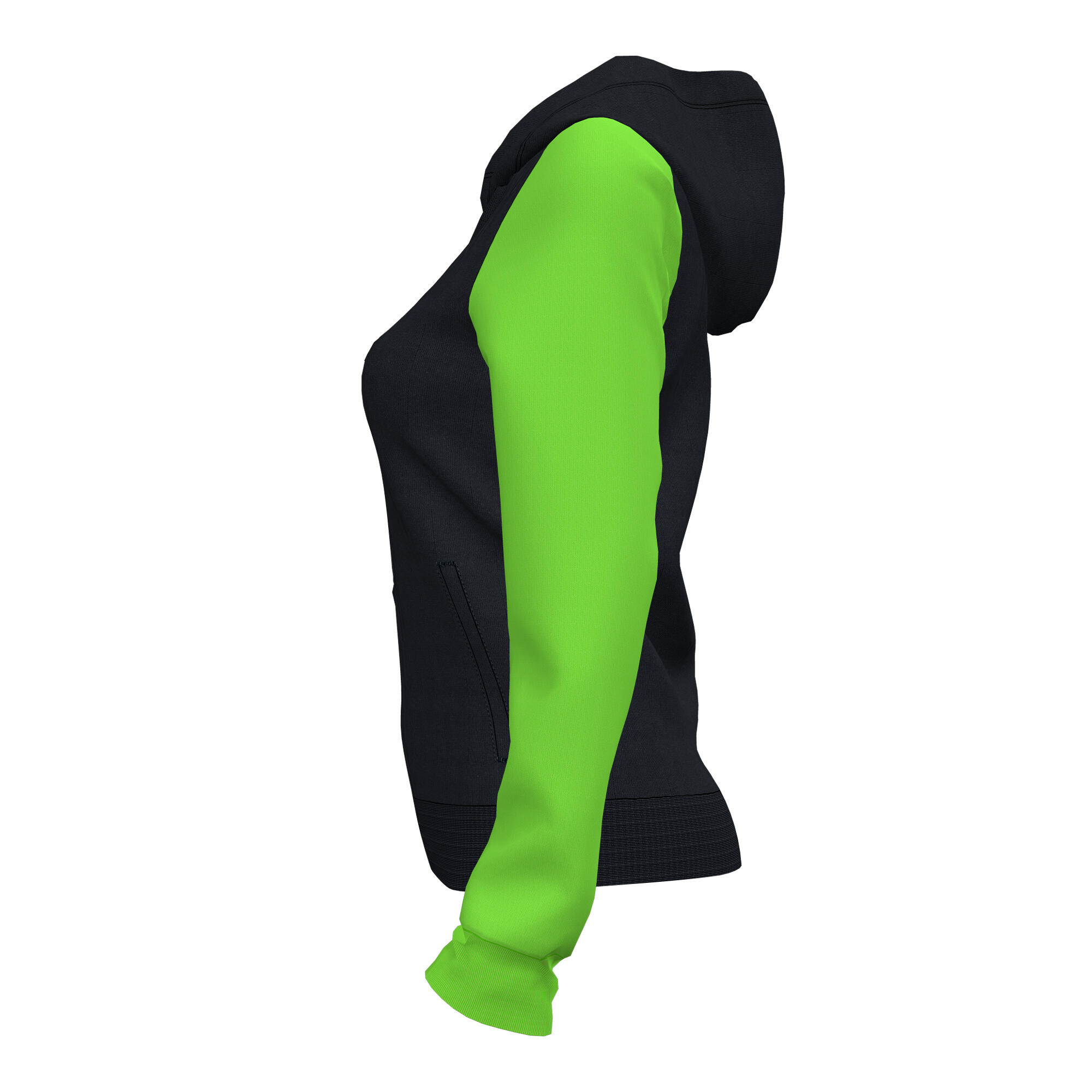 Chaqueta Con Capucha Fútbol Mujer Joma Academy IV Negro 3/4