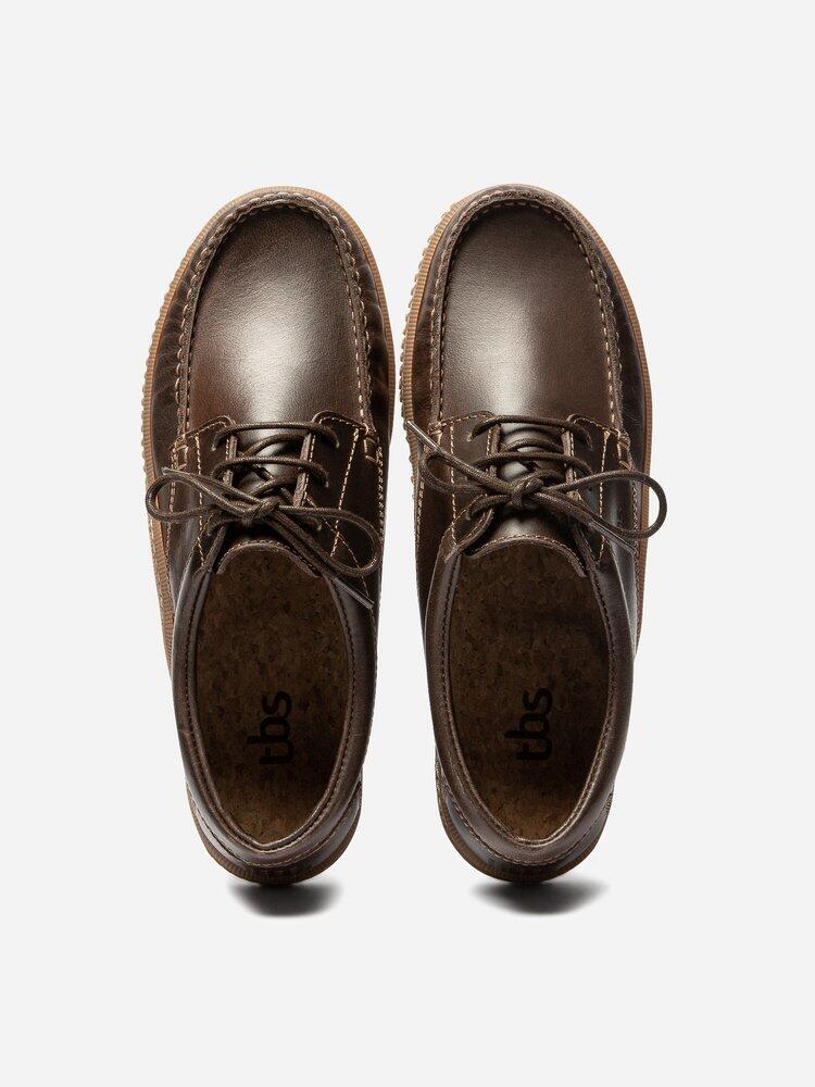 Chaussures bateau Homme - GALILEO Acajou + Miel 3/5