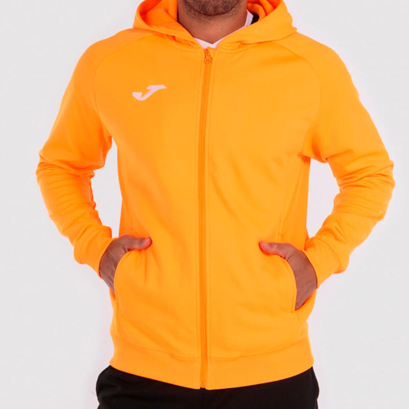 Chaqueta Con Capucha Fútbol Niños Joma Menfis Naranja Flúor