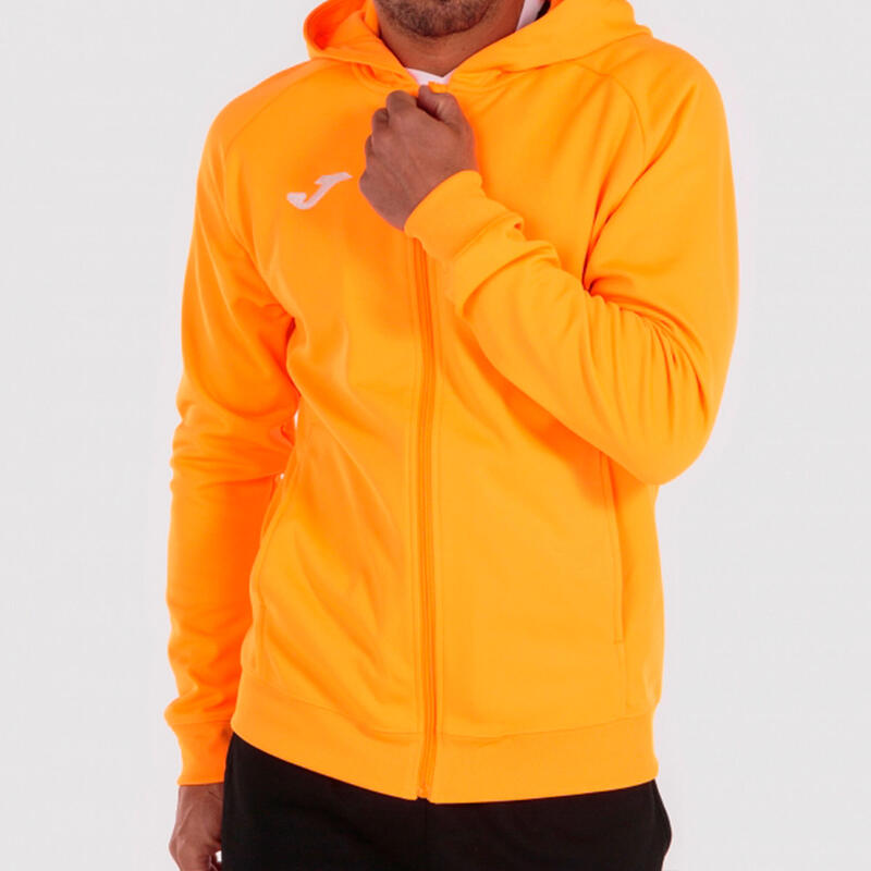 Chaqueta Con Capucha Fútbol Niños Joma Menfis Naranja Flúor