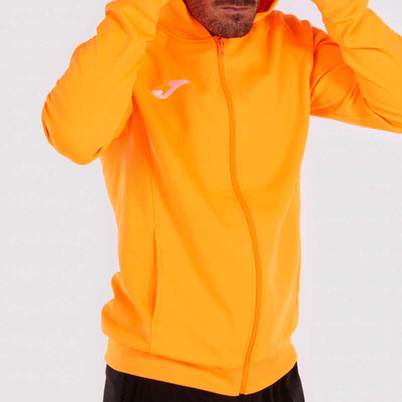 Chaqueta Con Capucha Fútbol Niños Joma Menfis Naranja Flúor