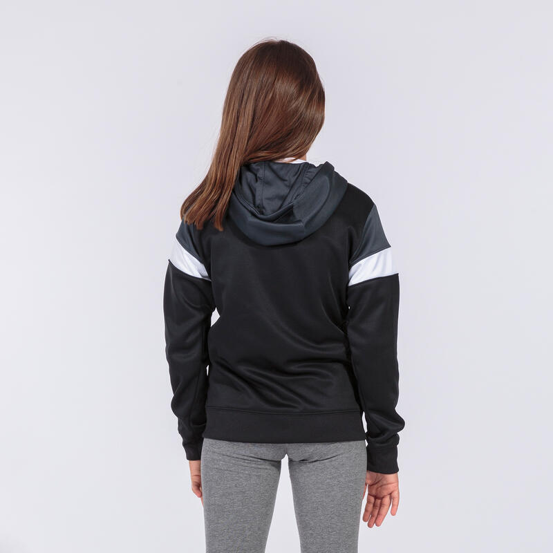 Chaqueta Con Capucha Fútbol Mujer Joma Crew IV Negro