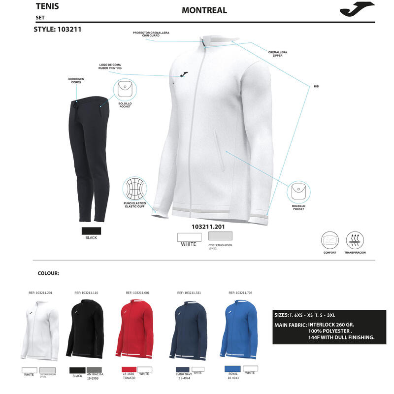 Trening barbati Joma Montreal albastru XL