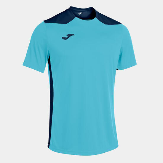 Maillot Manches Courtes Football Homme Joma Championship VI Turquoise Fluo