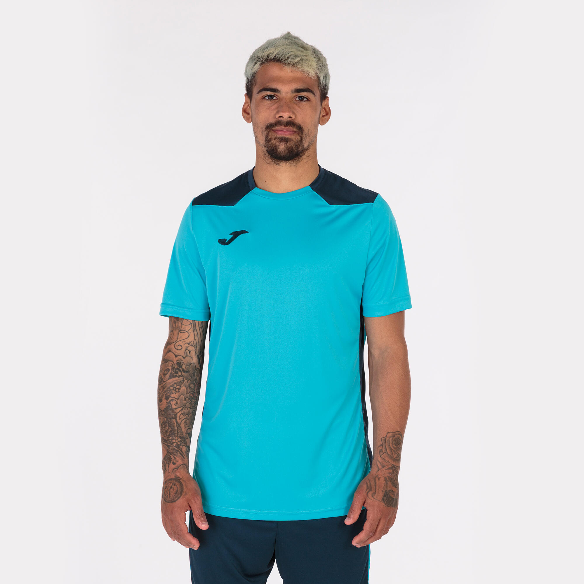 Maillot Manches Courtes Football Enfants Joma Championship VI Turquoise Fluo 2/5
