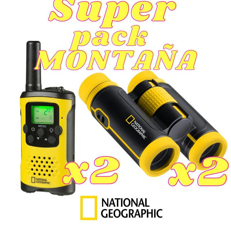 KIT EXPLORER MONTAÑA 2 Prismáticos 7x30 + 2 Walkie Talkie - National Geographic