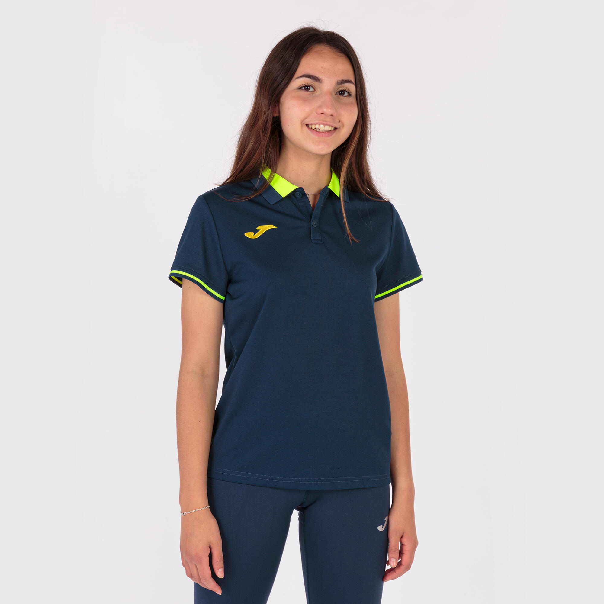 Polo Manches Courtes Football Femme Joma Championship VI Bleu Marine 2/5