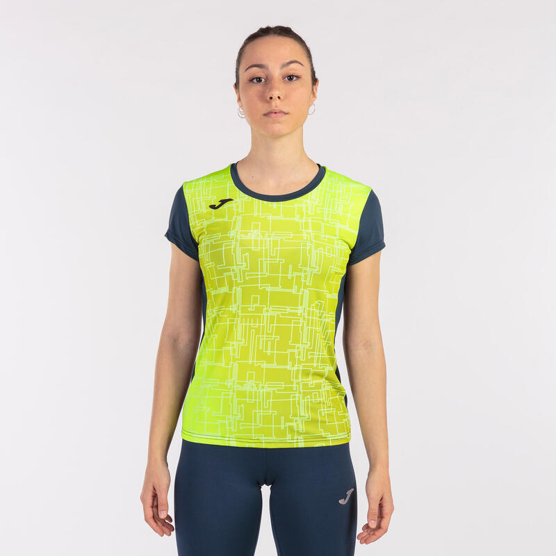 Camiseta Manga Corta Running Mujer Joma Elite VIII Marino