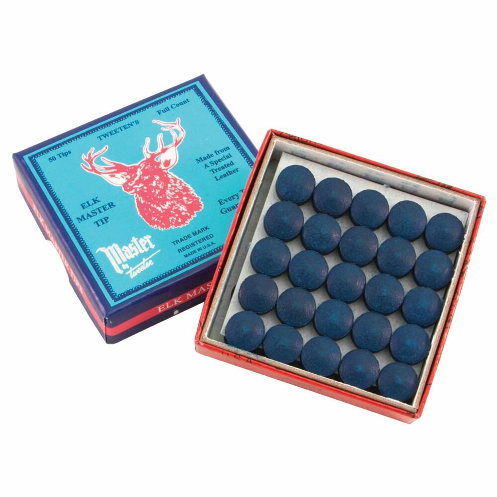 BOX OF 50 Elkmaster Size Pool Snooker Billiard Cue Tips Glue on Type Elk Master