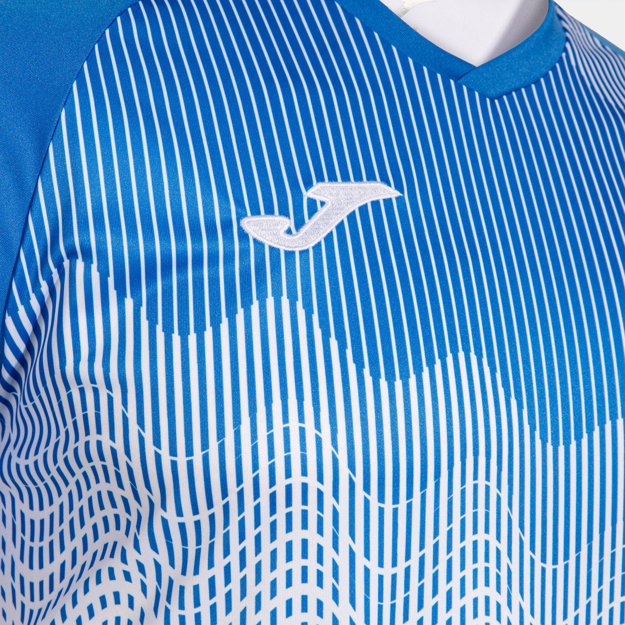 Camiseta Manga Corta Fútbol Hombre Joma Tiger VI Blanco 3/5