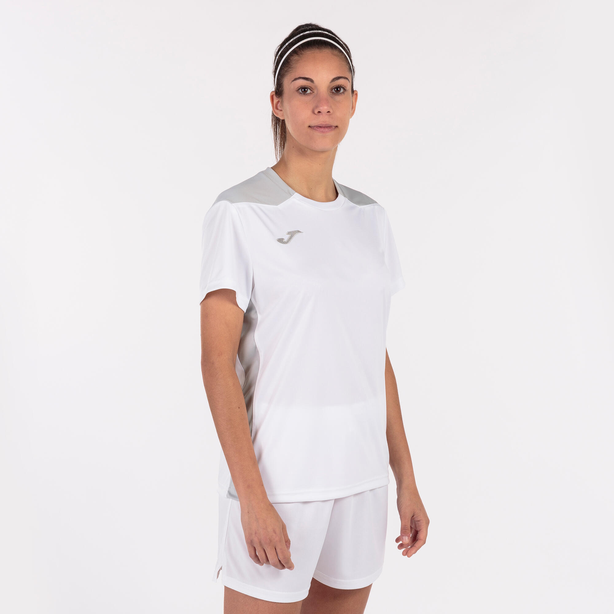 T-Shirt Manga Curta Futebol Mulher Joma Championship VI Branco 2/5
