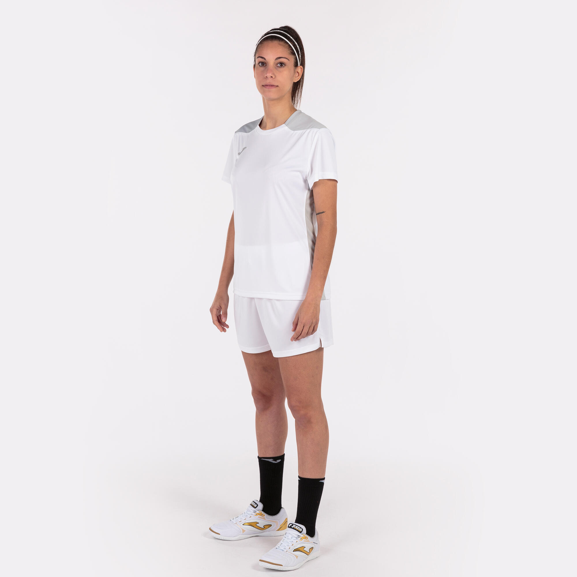T-Shirt Manga Curta Futebol Mulher Joma Championship VI Branco 4/5
