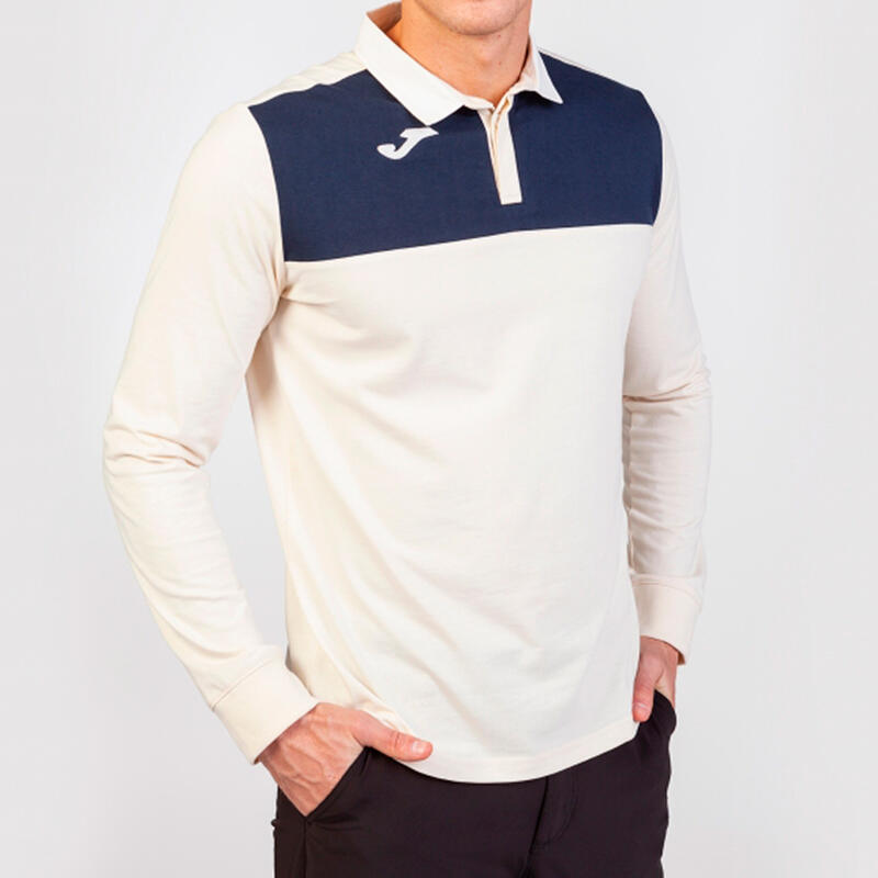Polo Manches Longues Homme Joma Winner II Blanc