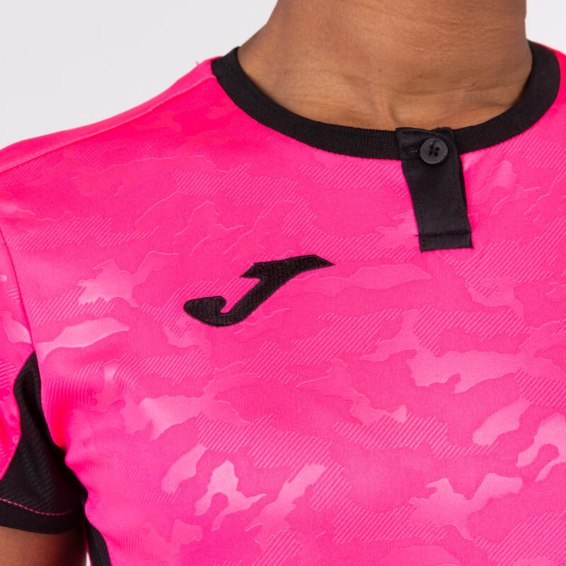 Camiseta Manga Corta Fútbol Mujer Joma Toletum II Rosa Flúor