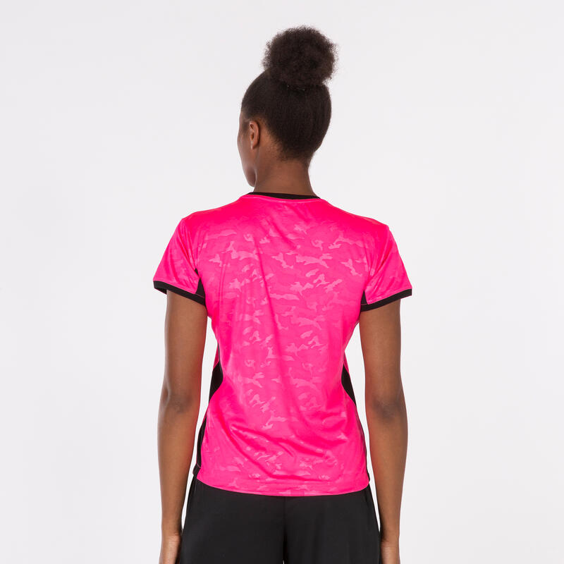 Camiseta Manga Corta Fútbol Mujer Joma Toletum II Rosa Flúor