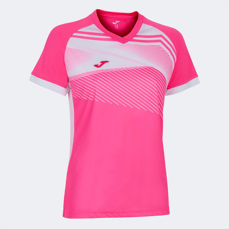 Camiseta Manga Corta Fútbol Niños Joma Supernova II Rosa Flúor