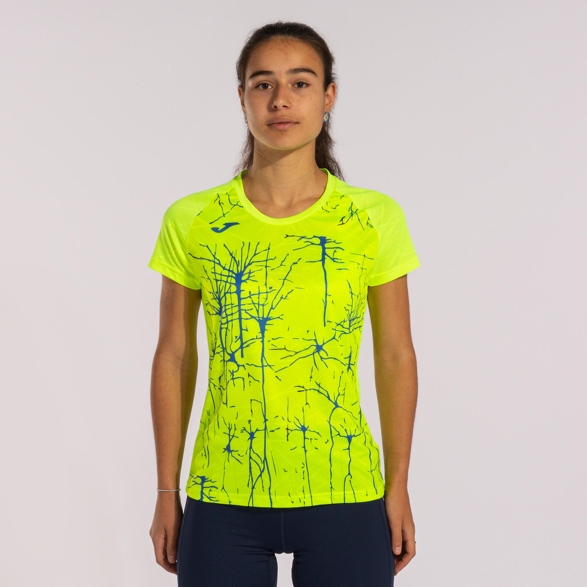 T-Shirt Manga Curta Running Mulher Joma Elite IX Amarelo Fluor 2/5
