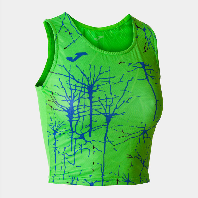 Top Running Mujer Joma Elite IX Verde Flúor