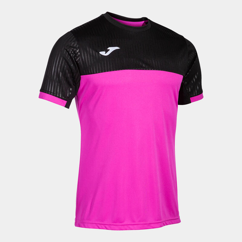 Camiseta Manga Corta Pádel Hombre Joma Montreal Rosa Flúor