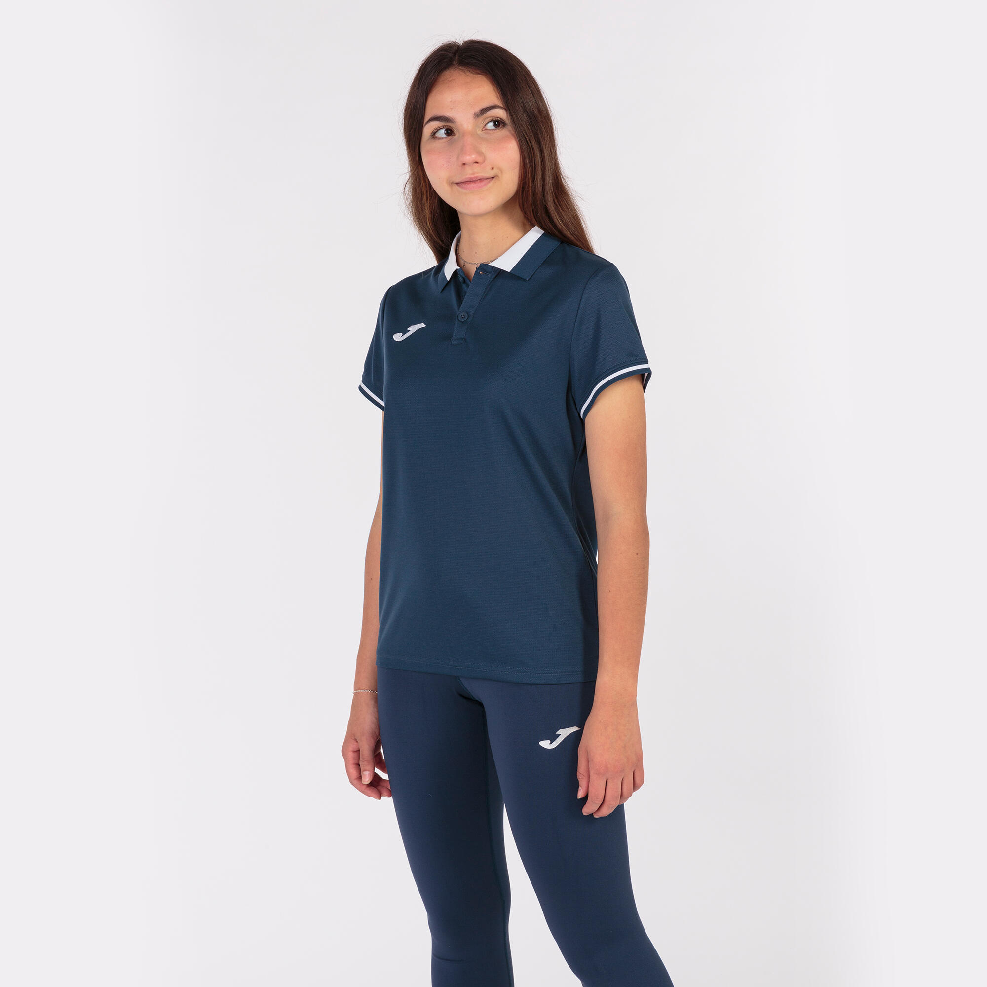Polo Manches Courtes Football Femme Joma Championship VI Bleu Marine 5/5