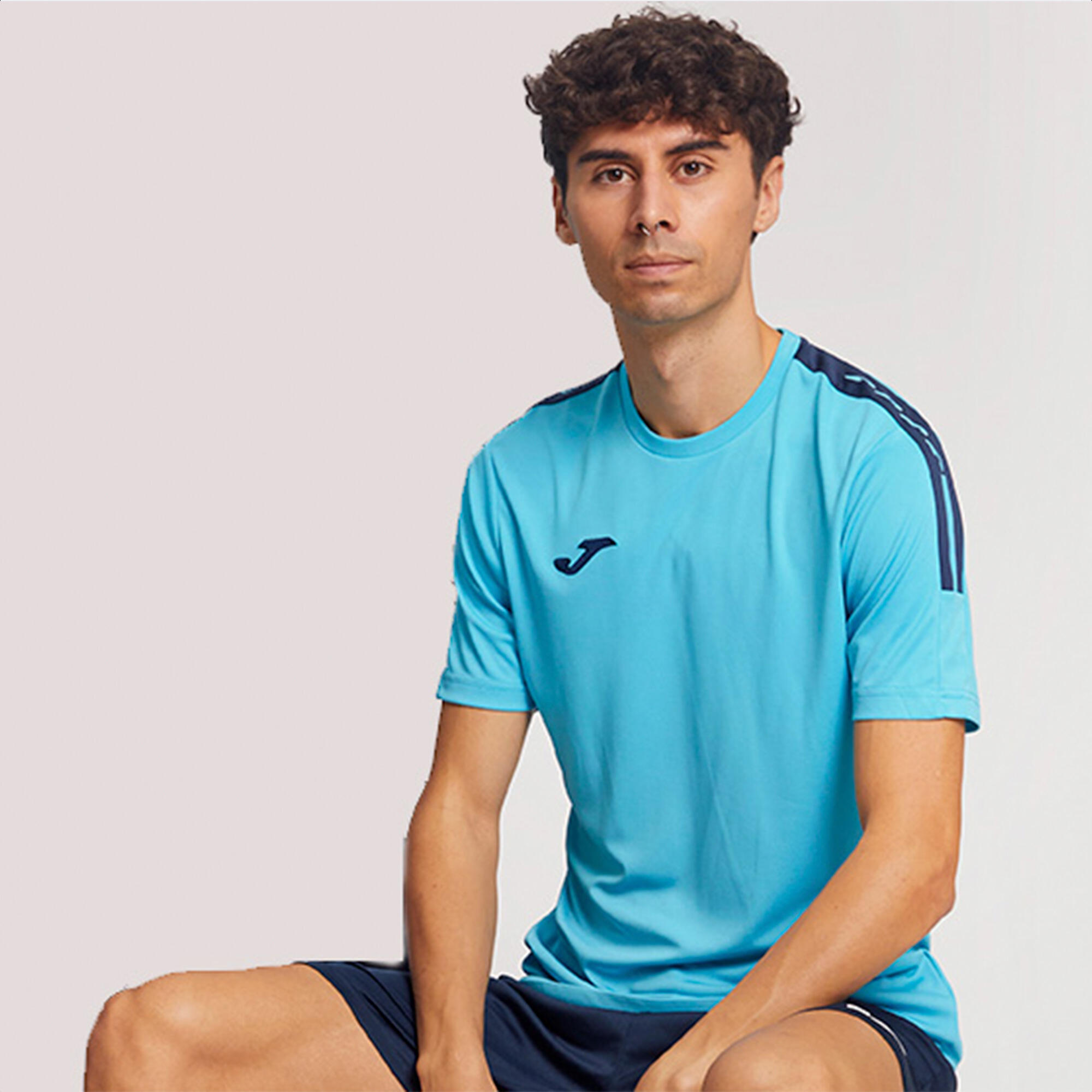 Maillot Manches Courtes Football Homme Joma Olimpiada Turquoise Fluo 2/5