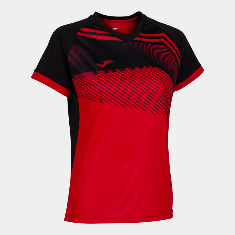 T-shirt Manches Courtes Femme Joma Academy - 100% Polyester - Col Rond, Découpes Aux épaules
