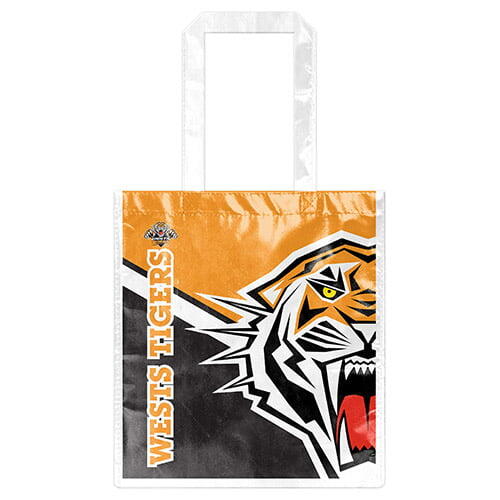 Wests Tigers NRL Laminated Carry Shopping Grocery Bag