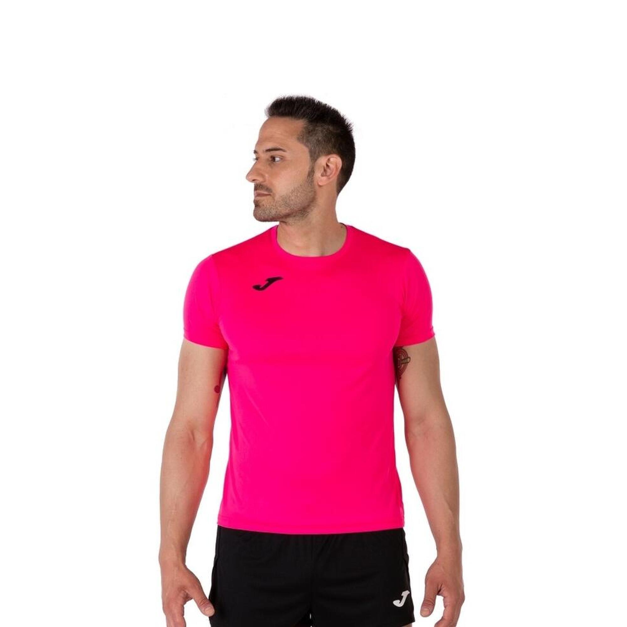 Joma - Maillot Manches Courtes Running Homme Joma Record Ii Corail Fluo - T-shirt Manches Courtes - Orange|rose|rouge - 38 S - Decathlon