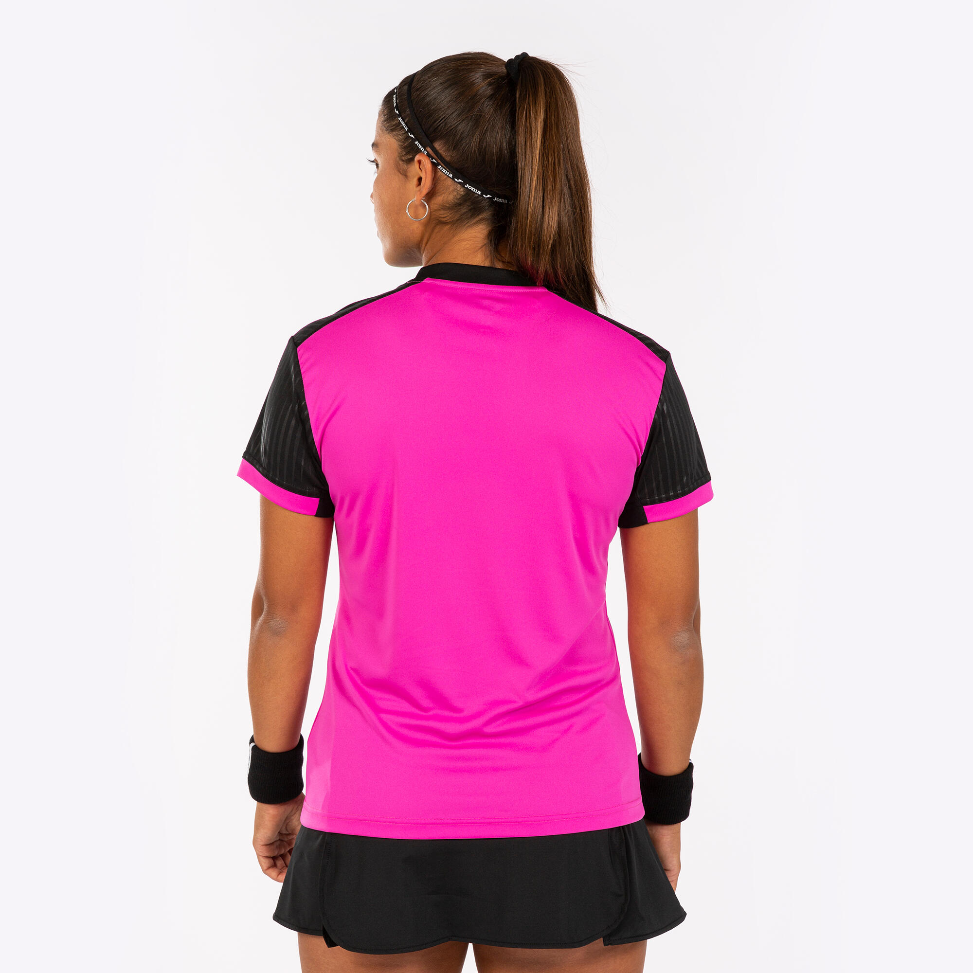 Maillot Manches Courtes Padel Femme Joma Montreal Rose Fluo 3/7